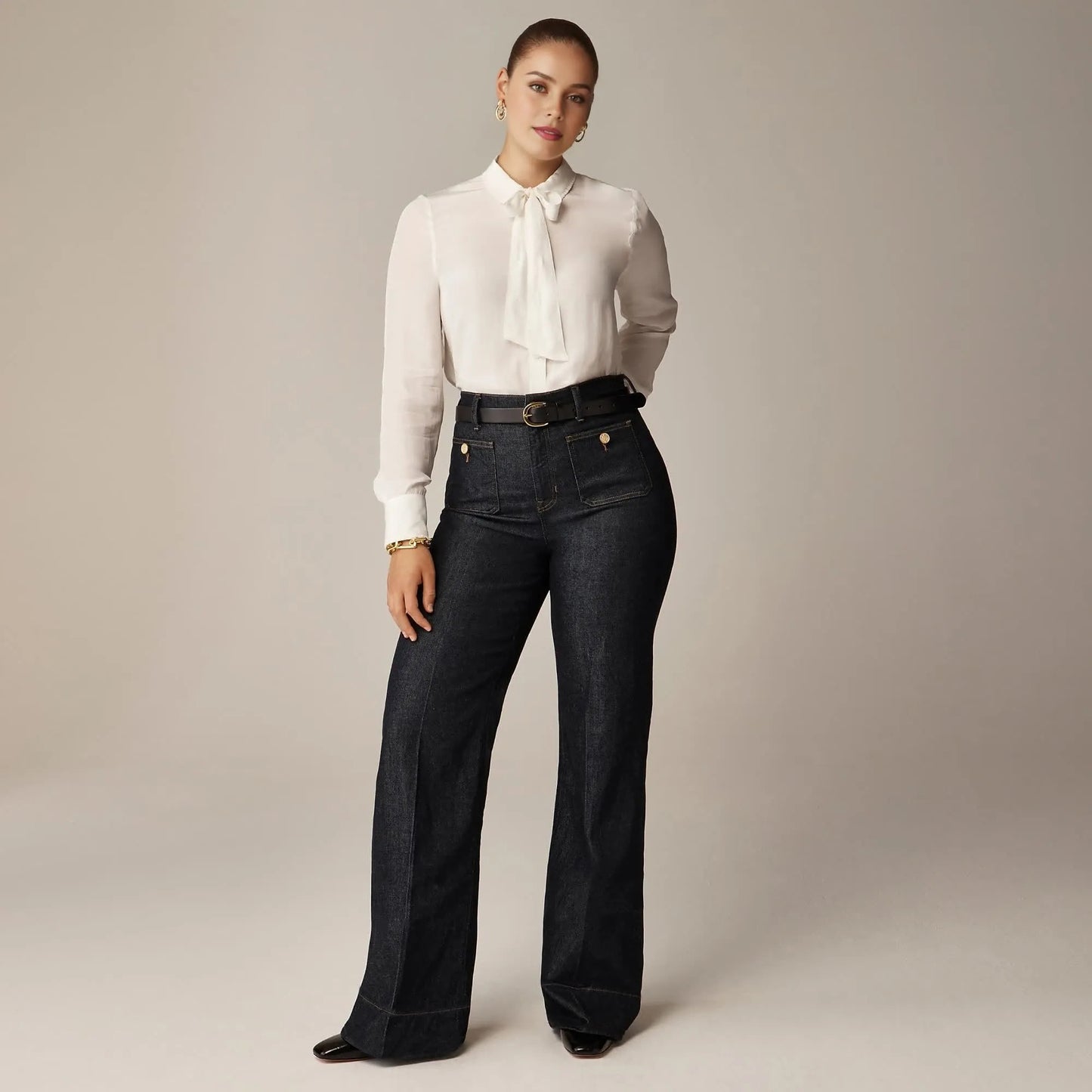 Tummy Control Sailor Wide Leg Jeans