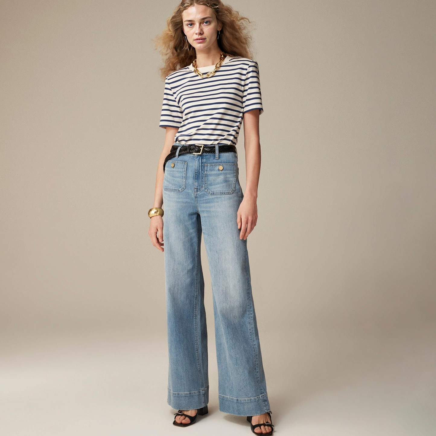 Tummy Control Sailor Wide Leg Jeans