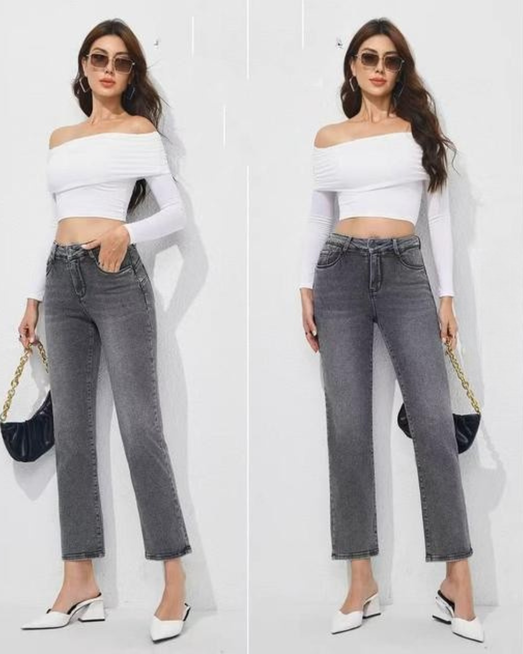 Pantalón recto con faja integrada y efecto moldeador para mujer