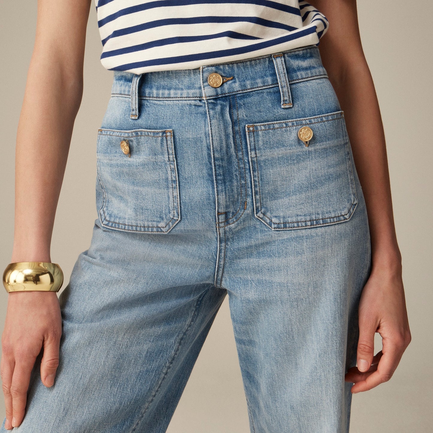 Tummy Control Sailor Wide Leg Jeans