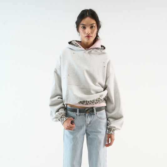 Northvine® Grey Leopard Hoodie