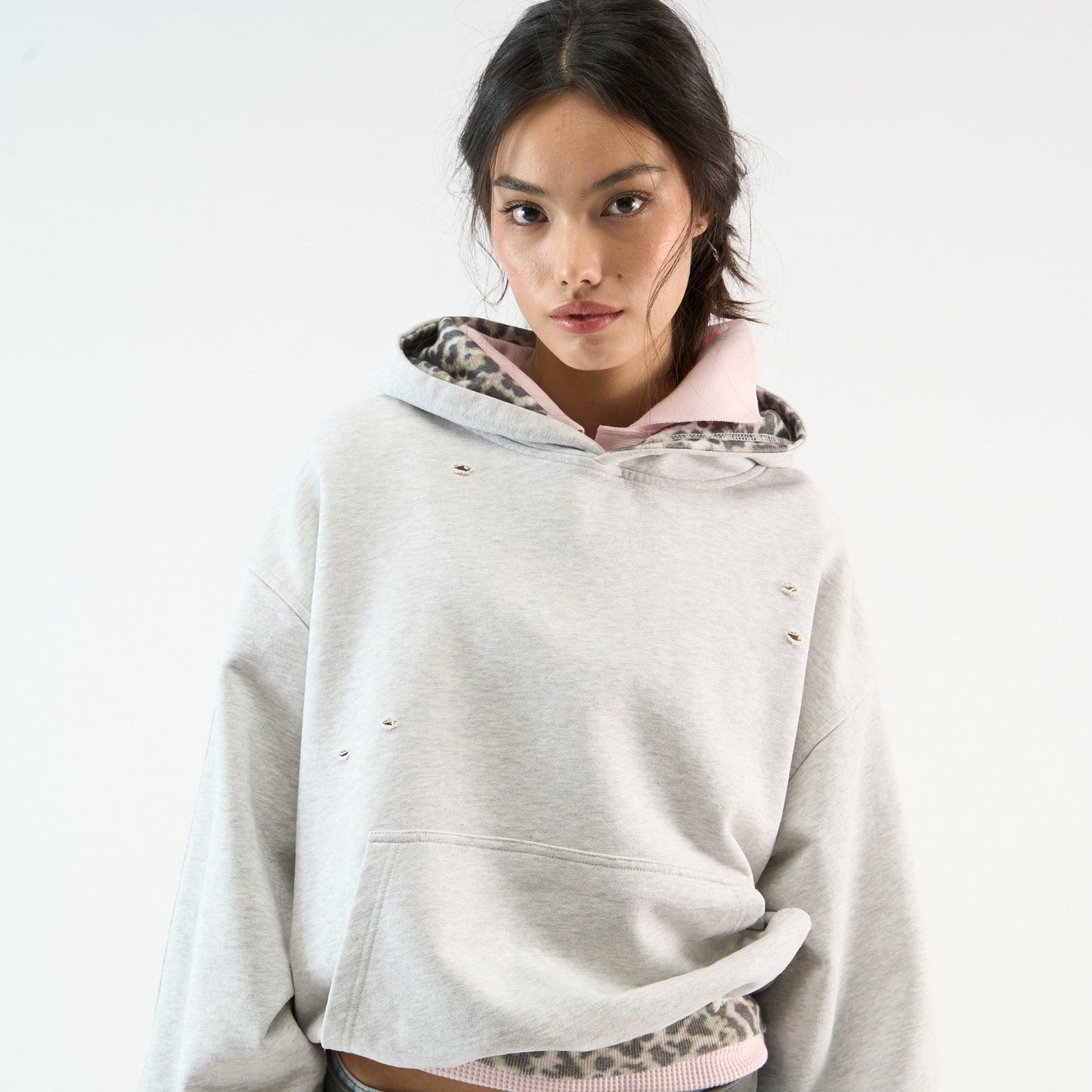 Northvine® Grey Leopard Hoodie