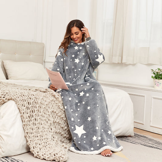 Grey Starry Elegance Haven Hoodie